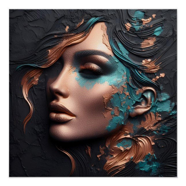Poster Femme De Cuivre - Création D'IA (Devant)