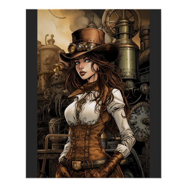Poster Femme de Steampunk (Devant)