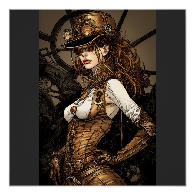 Poster Femme de Steampunk (Devant)