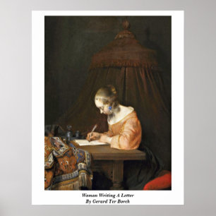 Poster Femme écrivant une lettre par Gerard Ter Borch