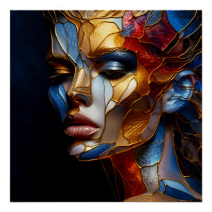 Poster Femme En Verre Tiré - Harmonie En Verre Et Peau