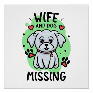 Poster Femme et chien disparus
