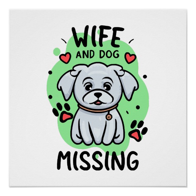 Poster Femme et chien disparus (Devant)