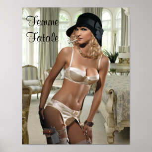 Poster Femme fatale 1920 - Fumer et les armes à feu