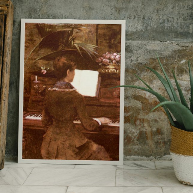 Poster Femme jouant au piano (Créateur téléchargé)