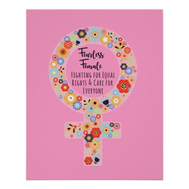 Poster Femme sans peur rose (Devant)