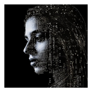 Poster Femme scientifique ASCII