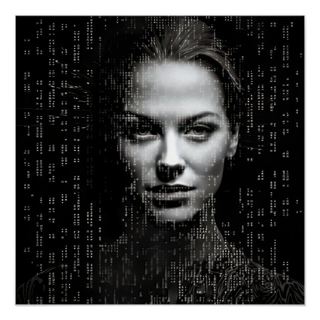 Poster Femme scientifique ASCII (Devant)