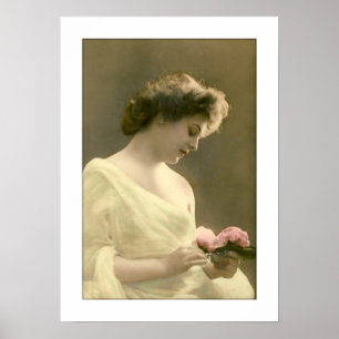 Poster femme victorienne rétrospective romantique