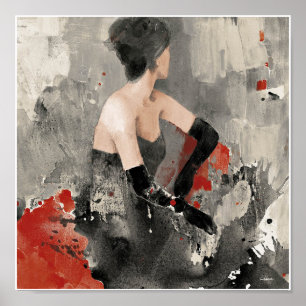 Poster Femme vintage sauvage d'aquarelle d'Apple  