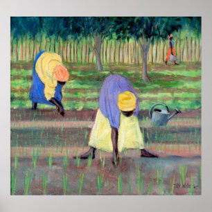 Poster Femmes faisant du jardinage 2005