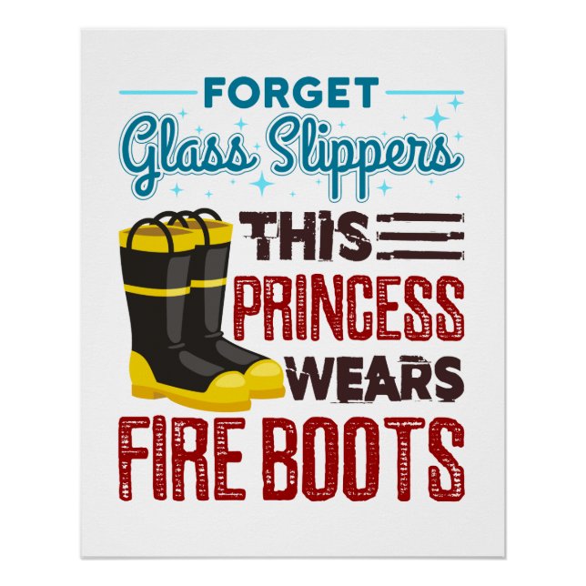 Poster Femmes Pompiers Cette Princesse Porte Des Bottes D (Devant)