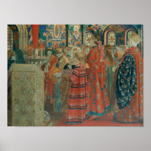 Poster Femmes russes du XVIIe siècle à l'église