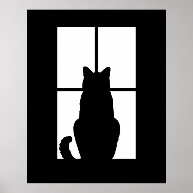 Poster Fenêtre Cat Cliquez pour Customiser Obtenir une dé (Devant)