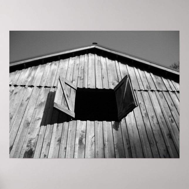 Poster Fenêtre de grange ouverte (Devant)