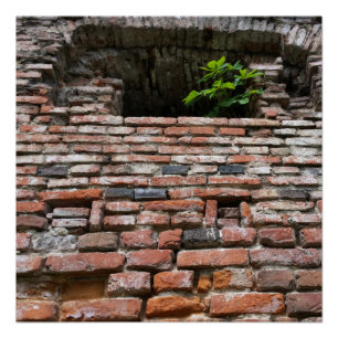 Poster fenêtre de mur de forteresse