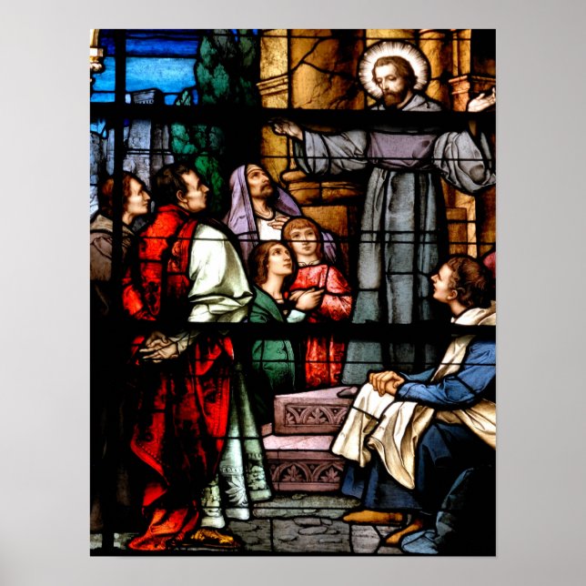 Poster Fenêtre en verre à l'église (Devant)