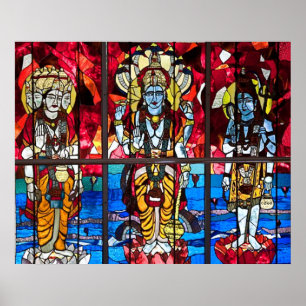 Poster Fenêtre en verre tendu de la Trinité