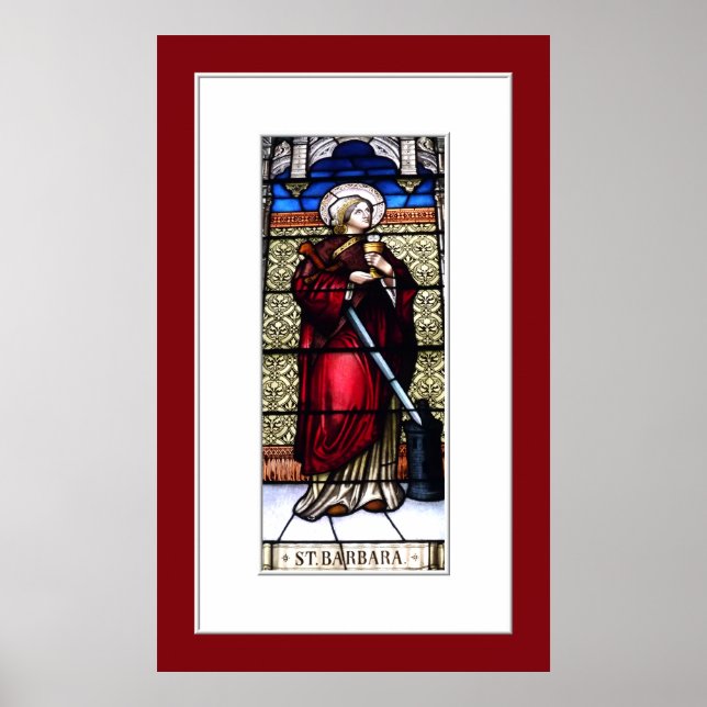 Poster Fenêtre en verre tendu de Saint Barbara Imprimer (Devant)