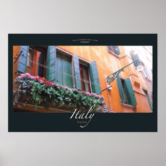 Poster Fenêtre florale