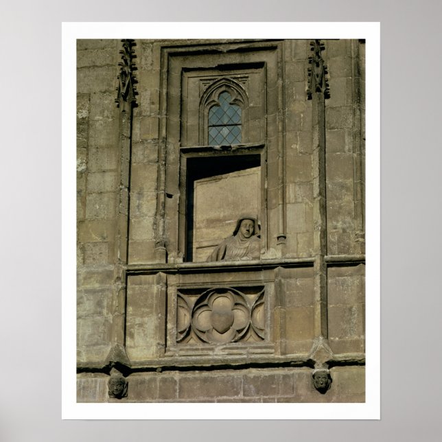 Poster Fenêtre molle dans la façade d'entrée avec un pers (Devant)