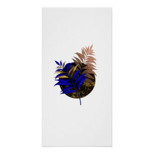 Poster Ferme bleue sur cercle noir