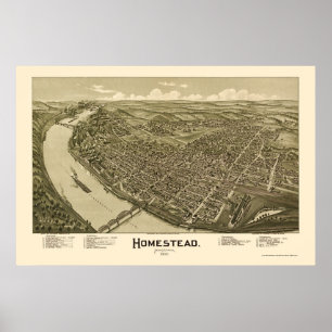 Poster Ferme, carte panoramique de PA - 1902