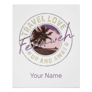 Poster Fernweh Palm Et Plage Vintage voyage Souvenir