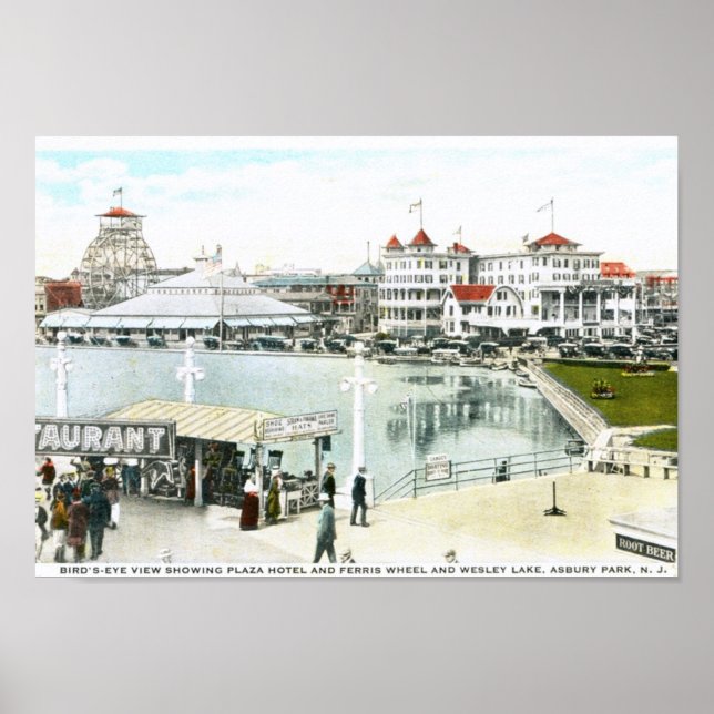 Poster Ferris Wheel, Asbury Park, NJ Vintage (Devant)
