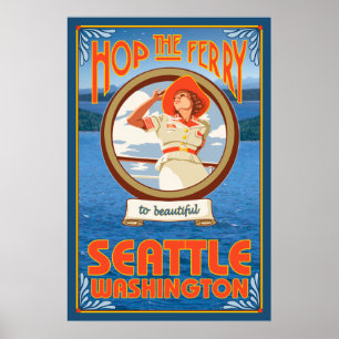 Poster Ferry pour femme - Seattle, Washington