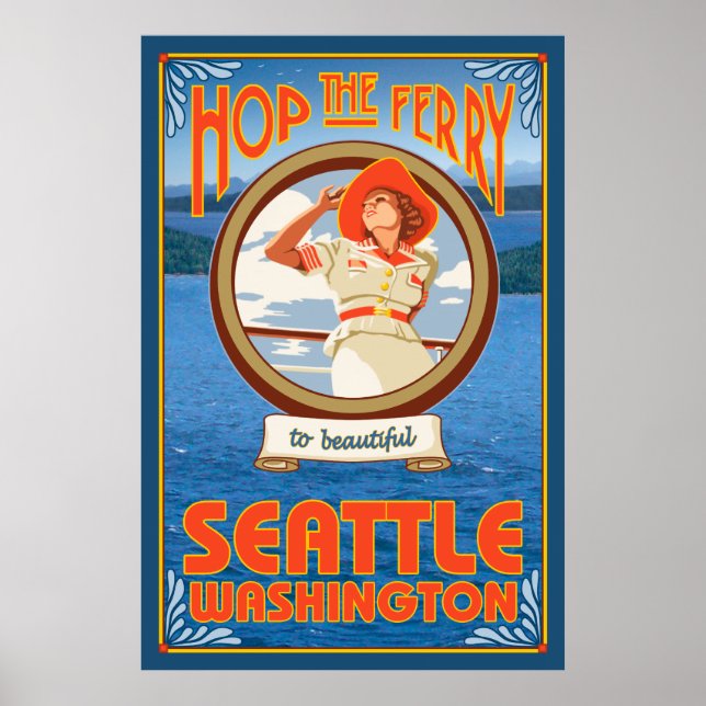 Poster Ferry pour femme - Seattle, Washington (Devant)