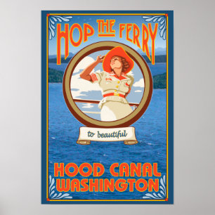 Poster Ferry pour femmes - Hood Canal, Washington