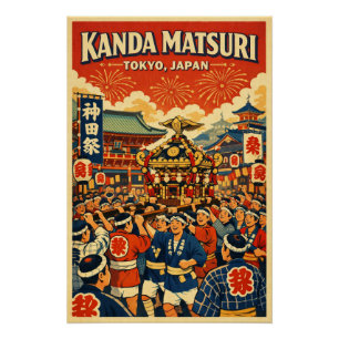 Poster Festival Kanda Matsuri à Tokyo, Japon Voyage