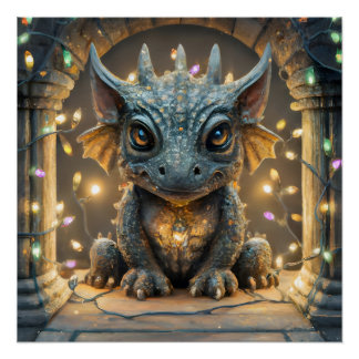 Poster Festivals Lumières Chibi Gargoyle Dragon