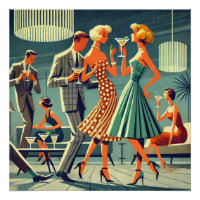 Fête de cocktail de danse Martini moderne du milie