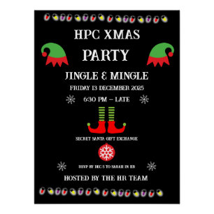 Poster Fête de Noël du personnel de l'entreprise