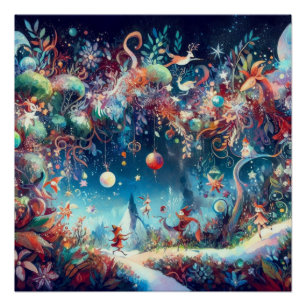 Poster Fête de Noël lunatique