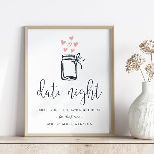 Poster Fête des mariées Date Jar de nuit