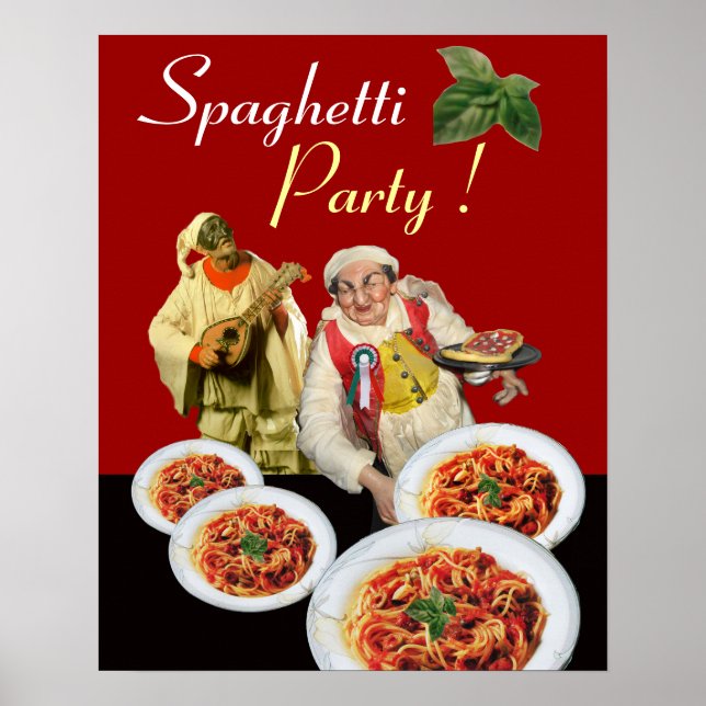 Poster FÊTE DES SPAGHETTIS, Cuisine italienne, Chef, Pulc (Devant)