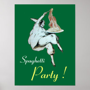 Poster FÊTE DES SPAGHETTIS, CUISINE ITALIENNE, vert