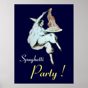 Poster FÊTE DES SPAGHETTIS, CUISINE ITALIENNE ,violet