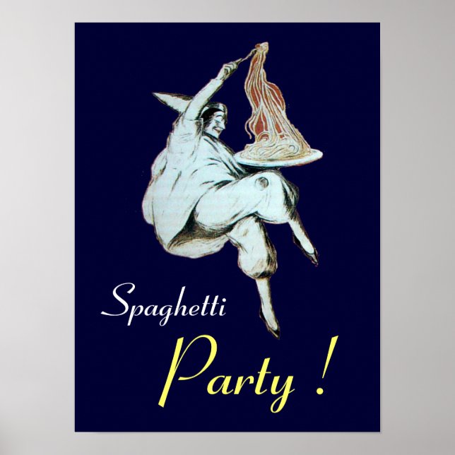 Poster FÊTE DES SPAGHETTIS, CUISINE ITALIENNE ,violet (Devant)
