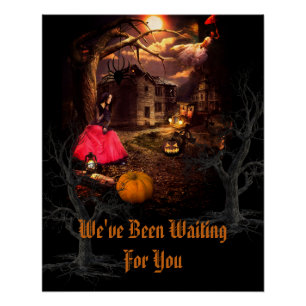 Poster Fête d'Halloween Witchy