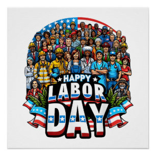 Poster Fête du Travail amusante Bonne Fête du Travail Amé