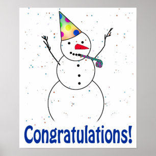 Poster Fêter les "FÉLICITATIONS" de Snowman !