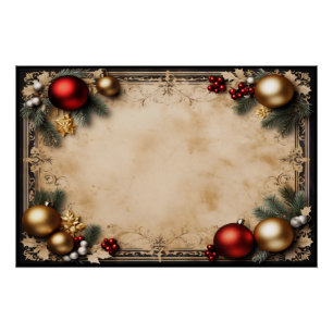 Poster Fêtes dorées et rouges