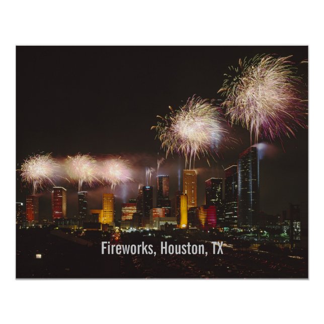 Poster Feu d'artifice, Houston, Texas (Devant)