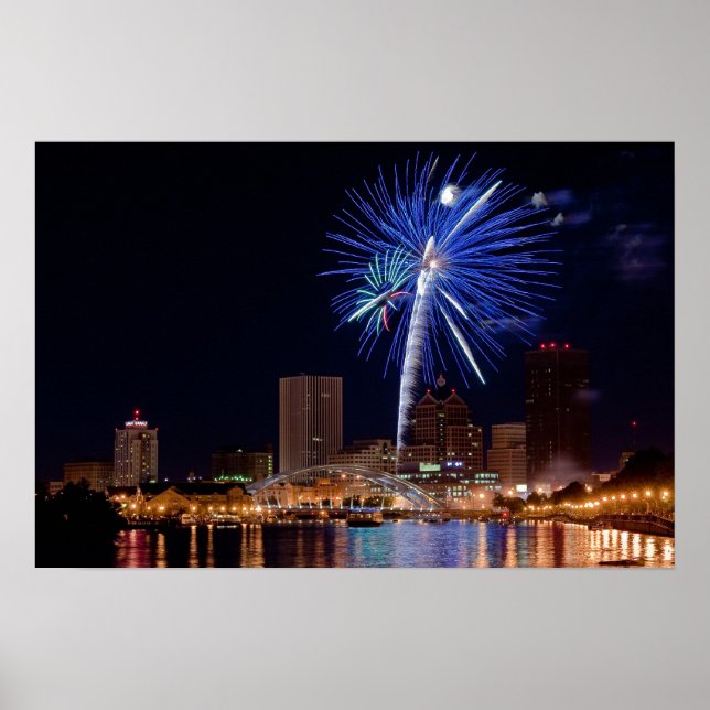 Poster Feu d'artifice sur Rochester (Devant)