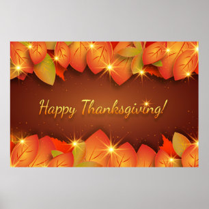 Poster Feuille bon thanksgiving