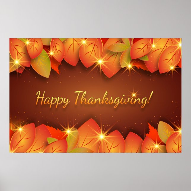 Poster Feuille bon thanksgiving (Devant)